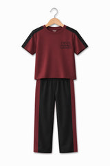 Boys Maroon Sport Panel Track Suit
