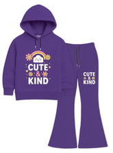 Cute & Kind Girls Hoodie & Flared Trouser Set