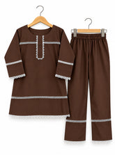 Girl 2 -Piece Suite Brown Heritage Lace