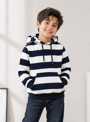 Boys Hoodie Nevy&White Stripe
