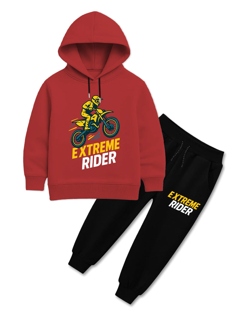 Winter Fleece Boys Hoodie Tracksuit Set