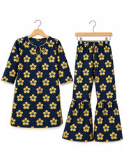 Girls 2- Piece Suit Navy Daisy Charm