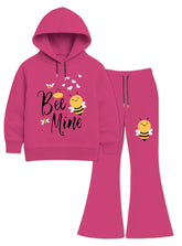 Bee Mine Honeycomb Fleece Hoodie Set For Girls