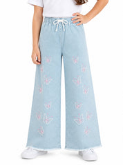 Girls Wide-Leg Jeans Butterfly Whisper