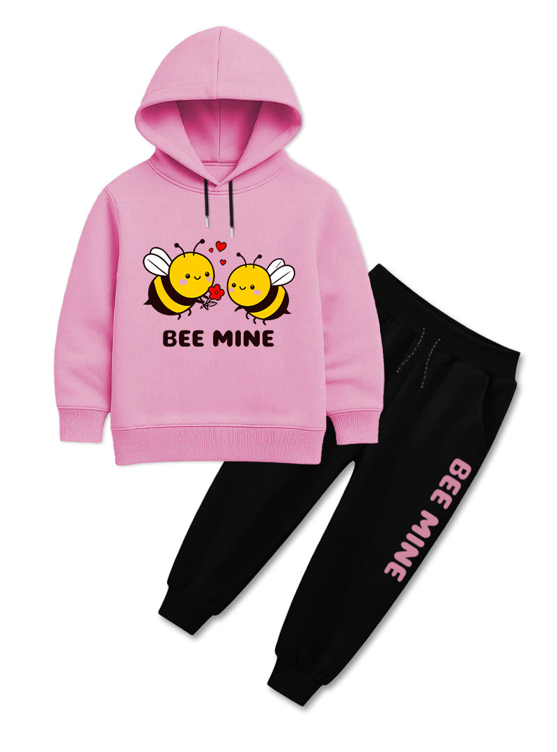 Bee Mine Sweet Bee Hoodie Tracksuit For Girls