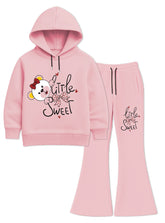 Little Sweet Warm Fleece Hoodie Set For Girls