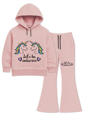 Girls Winter Hoodie Set Rainbow Unicorn Dream