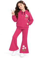Girls’ Winter Hoodie Set Floral Bliss