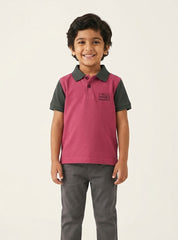Boys Contrast Sleeve Polo Shirt