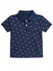 Navy Blush Dot Polo