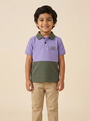 Boys Color Block Polo Shirt