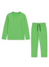 Kids Lime Ribbed Lounge Set