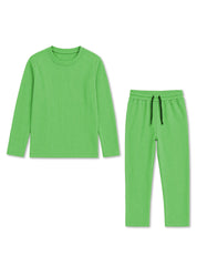 Kids Lime Ribbed Lounge Set