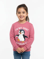 Not Short Just Penguin Sized Fleece Sweatshirts For Girls