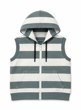Boys Winter Sleeveless Hoodie Little Explorer Striped
