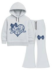 Girls Winter Hoodie Set Be Mine Bow Charm