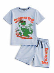 Boys Dinosaur Print T Shirt Shorts Set