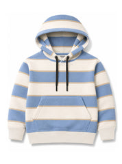 Boys Hoodie Sky Blue Contrast Stripe
