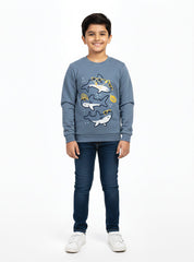 Cool Dude Shark Fleece Sweatshirts For Boys