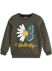 Warm & Stylish Butterfly Winter Fleece Sweatshirt for Girls