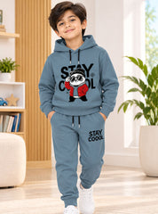 Boys Winter Hoodie Set Panda Snow Day