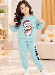 Girls Winter Set Penguin Holiday