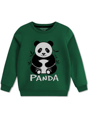 Panda Themed Cartoon Fleece Sweatshirt For Kids