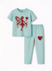 Girls Fairy Heart Trouser Set