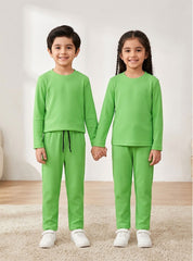 Kids Lime Ribbed Lounge Set