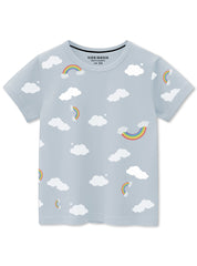 Summer Friendly Rainbow Printed Soft Cotton T-Shirts For Children's