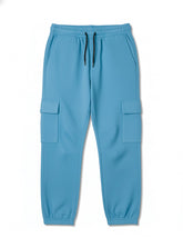 Warm Boys Blue Cargo Joggers Winter Fleece Trouser