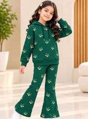 Girls Winter Hoodie Set Forest Bloom Flared
