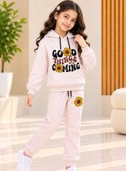 Girls Winter Hoodie Set Good Things Are Coming