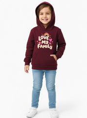 Love My family Fleece Hoodie For Girls