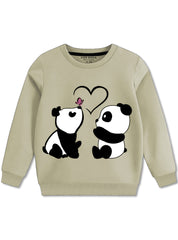 Cute Panda Love Premium Fleece Sweatshirts For Girls