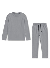 Kids Grey Ribbed Lounge Set