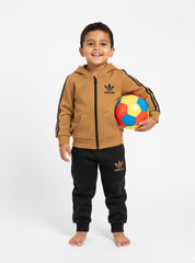 Adidas Mustard 3-Stripes Winter Zip-Up Hoodie for Boys