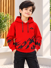 Boys Hoodie Mountain Spirit Red