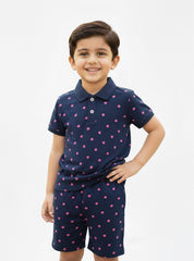 Navy Blush Dot Co ord Set