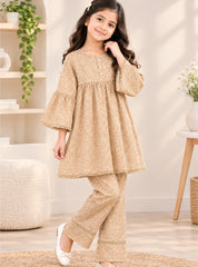 Girls 2-Piece Suit Sandstone Bloom