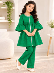 Girls 2-Piece Suit Green Grace Printed