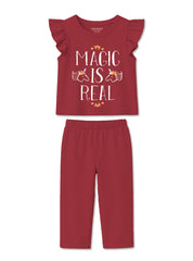 Girls Magic Is Real Frill Sleeve Set