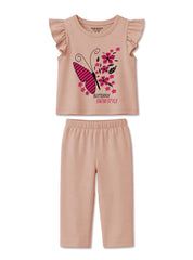 Girls Butterfly Snow Style Frill Sleeve Set