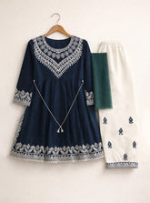 Girls Royal Embroidered Frock Set