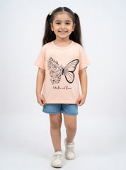Girls Butterfly Floral Tee