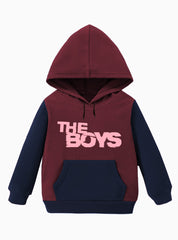 Maroon & Black Kids Full Sleeves Hoodie - The Boys
