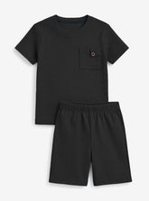 Boys Black Pocket Style Co Ord Set
