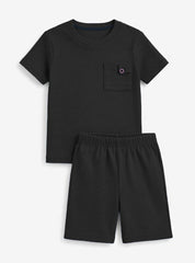 Boys Black Pocket Style Co Ord Set