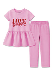 Girls Love Peplum Trouser Set