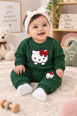 Toddler Winter Set Evergreen Kitty Bow